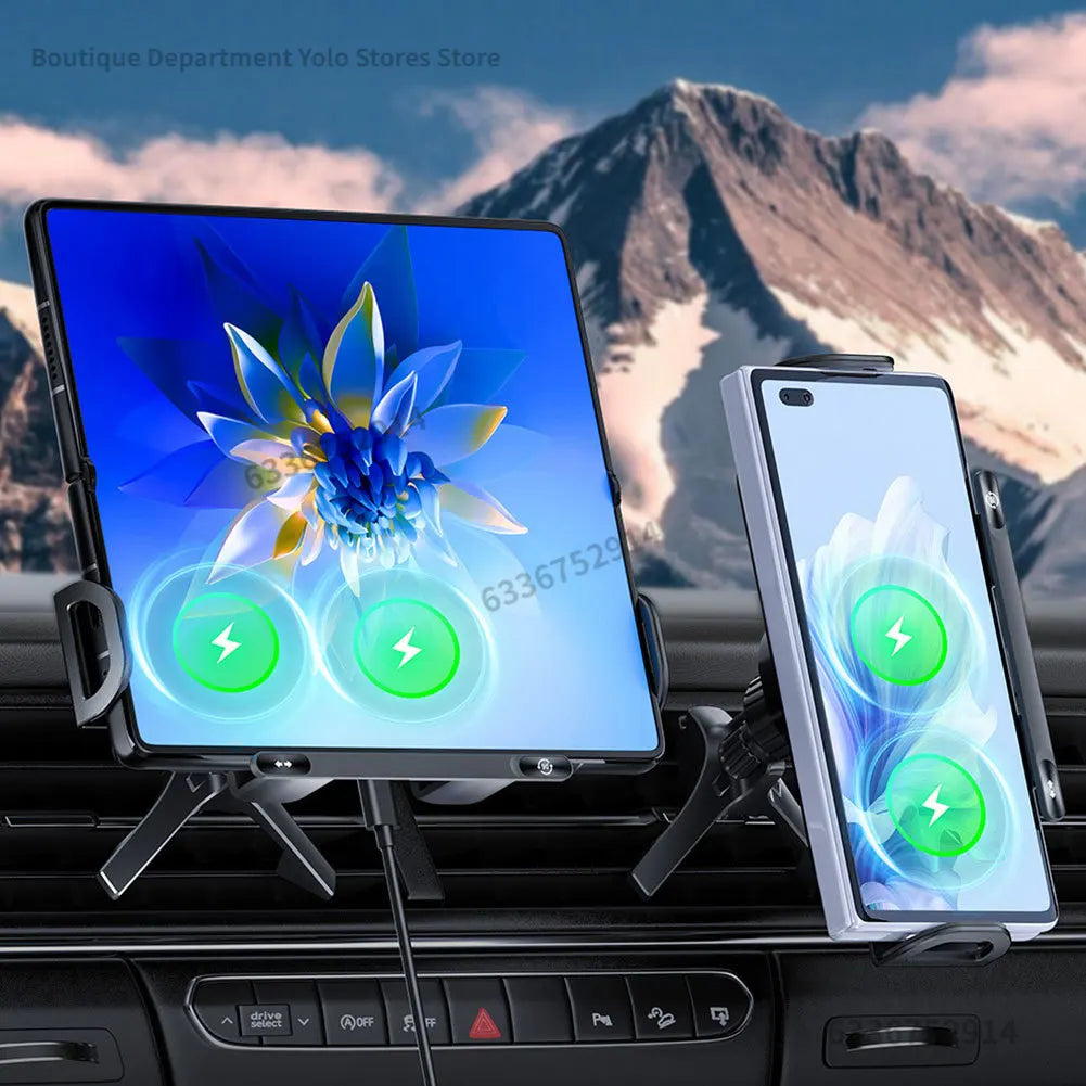 Soporte para movil  con cargador inalámbrico de  doble bobina